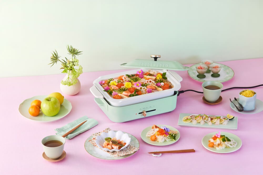 กระทะไฟฟ้าอเนกประสงค์ BRUNO COMPACT HOT PLATE BOE021-WAKAKUSA สีเขียว